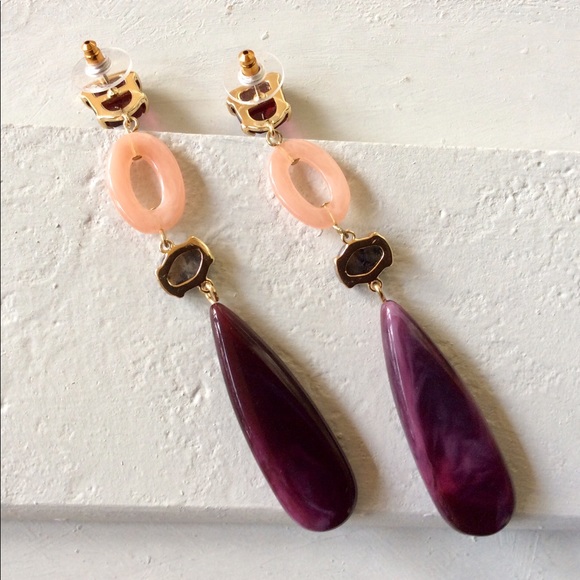 ANTHROPOLOGIE REBEKAH RESIN DROP EARRINGS NEW - Picture 5 of 8